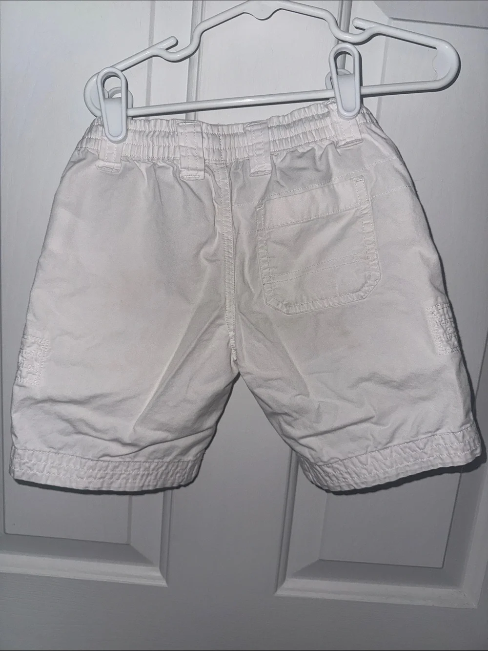Ralph Lauren White Cotton Drawstring Kids Shorts with Navy Tie
